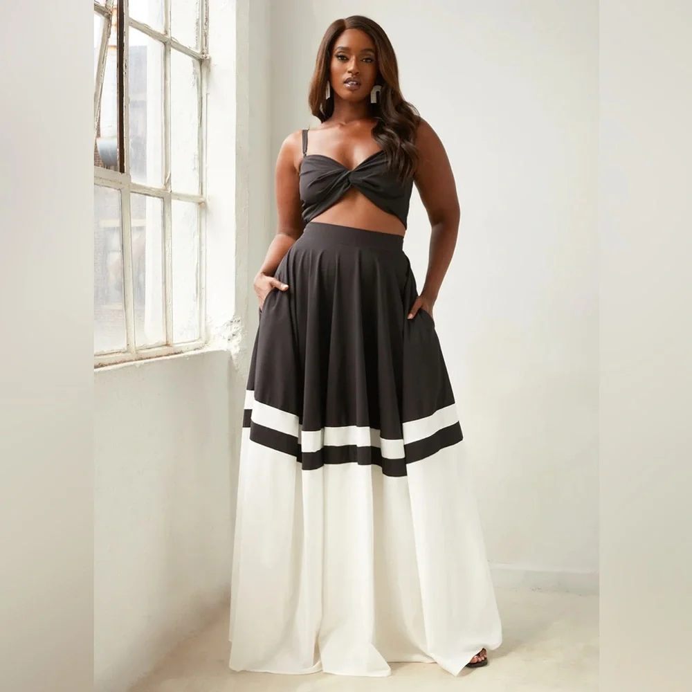 Rebdolls Black and White Skirt Set